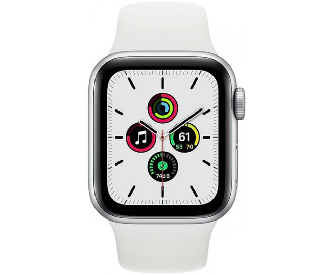 Apple Watch SE GPS 40mm Silver Aluminum Case w. White Sport B. (MYDM2) 